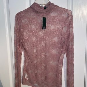 light pink turtle neck